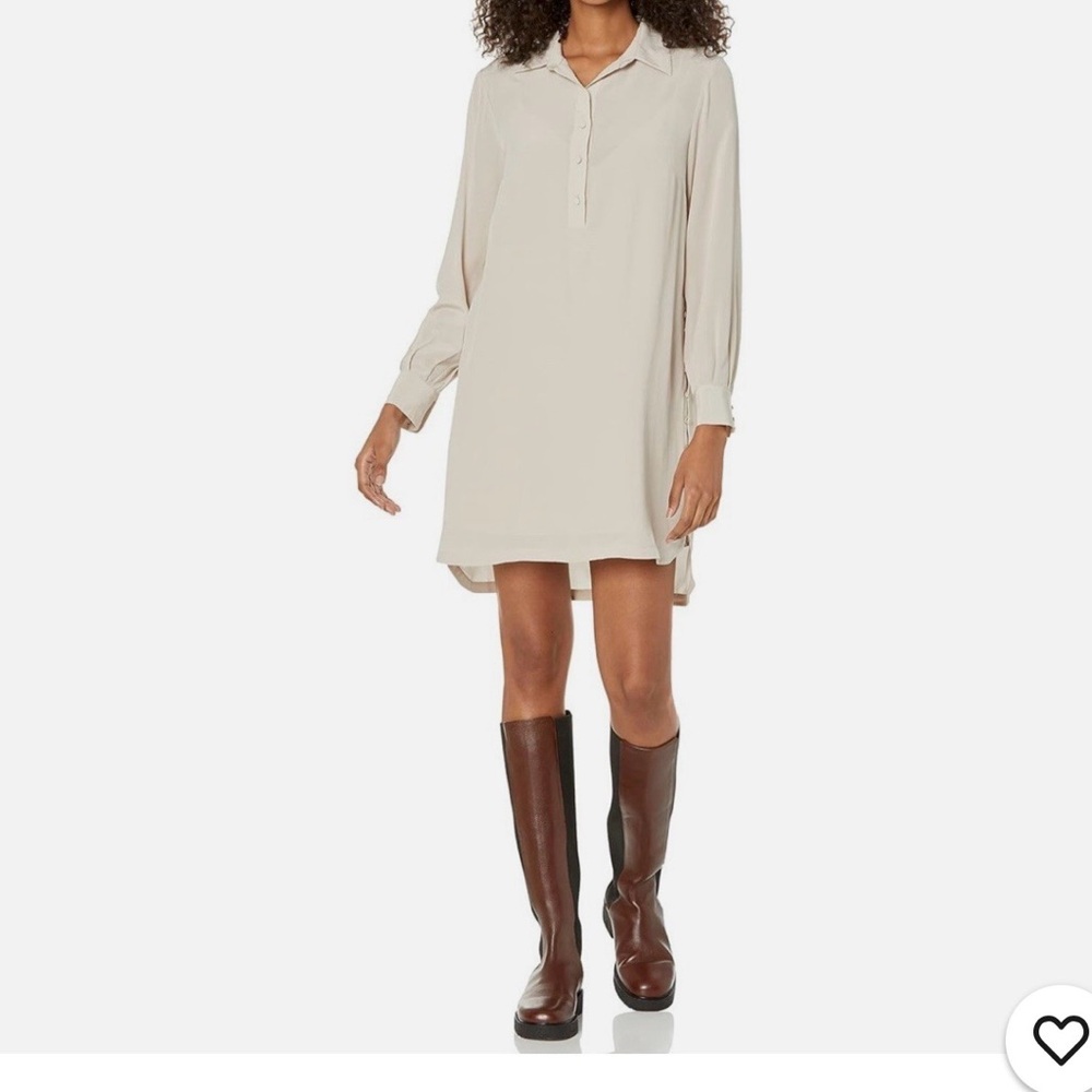 Club Monaco Cream Long Sleeve Dress